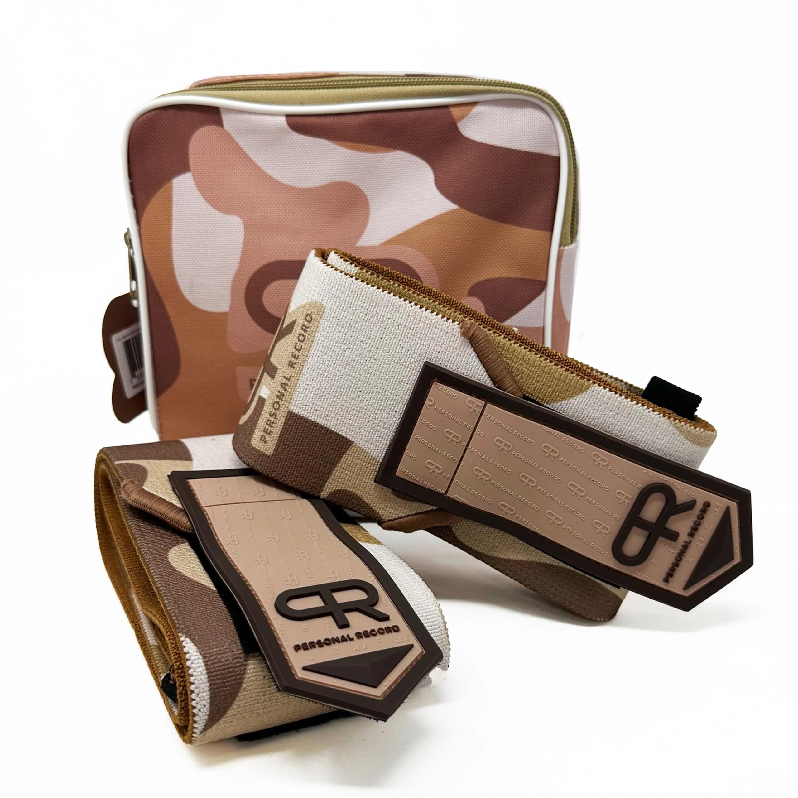 PR Personal Record Elbow Wraps for Weightlifting - Heavy Duty Construction, 36 Inch Length, Sand Camo - view 2