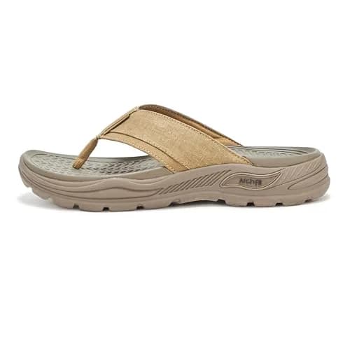 Skechers Men's Arch Fit Motley Sd-Rigel Canvas Thong Sandal, TPE, 7 | Supportive Vegan-Friendly Casual Flip Flops thumbnail 2