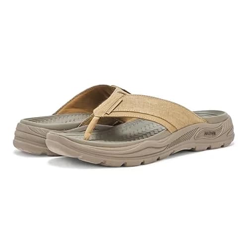 Skechers Men's Arch Fit Motley Sd-Rigel Canvas Thong Sandal, TPE, 7 | Supportive Vegan-Friendly Casual Flip Flops thumbnail 3