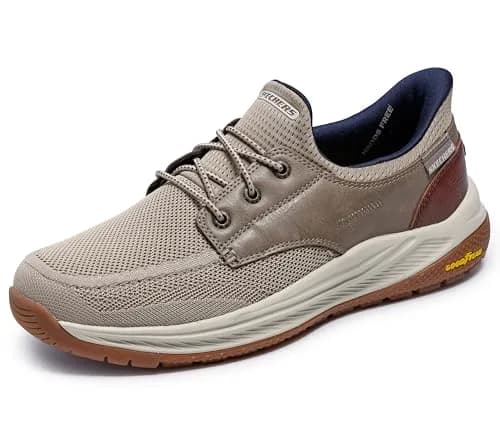 Skechers Men's Meroe - Alden Bungee Lace Slip-ins Taupe 27.5cm (US 9.5, Medium) | Breathable Casual Comfort thumbnail 1