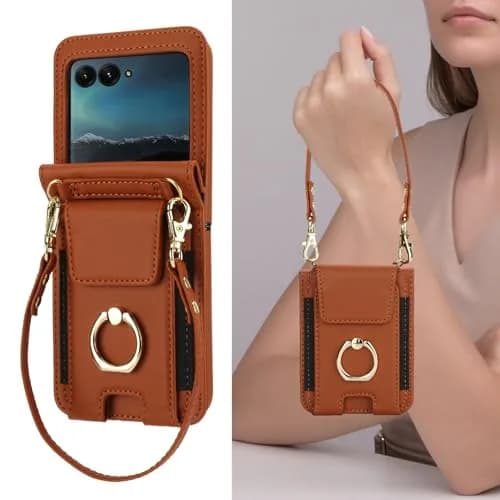 Asuwish Phone Case for Motorola Razr 50 Ultra/Razr+ 2024 | Wallet Cover with Ring & Strap thumbnail 7