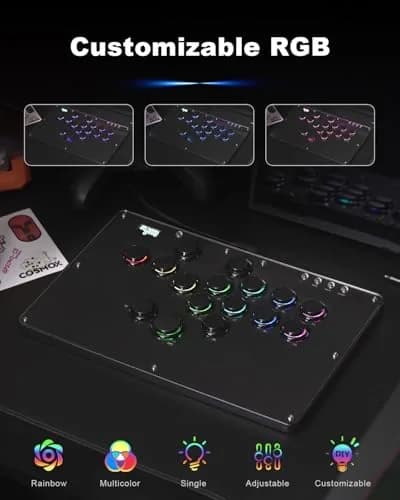 SIXSIR Haute42 U16 Leverless Arcade Controller for PC/Switch/PS5 - 16-Key Graffiti Panel, RGB, Low-Profile Switches thumbnail 6