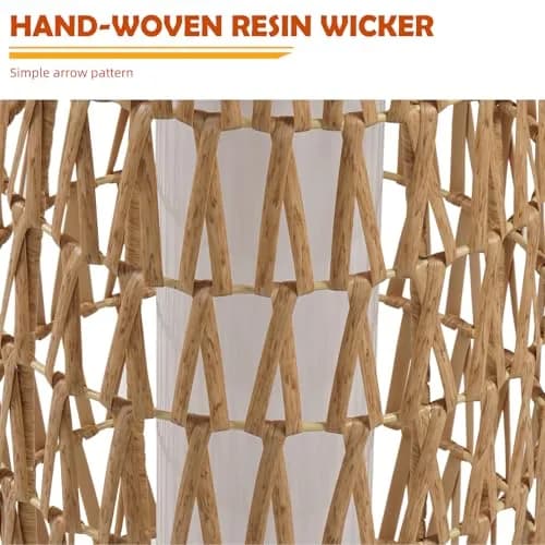 Solar Yard 2-Pack 29" Outdoor Solar-Powered Wicker Floor Lamps | Boho Garden Lighting with IP65 Waterproof thumbnail 6