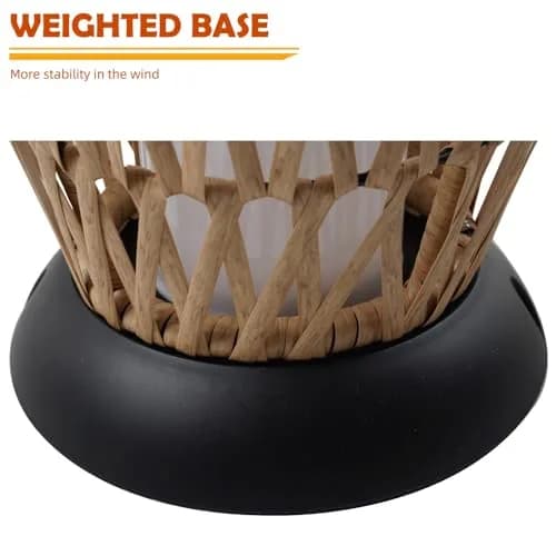 Solar Yard 2-Pack 29" Outdoor Solar-Powered Wicker Floor Lamps | Boho Garden Lighting with IP65 Waterproof thumbnail 8