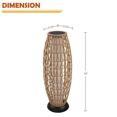 Solar Yard 2-Pack 29" Outdoor Solar-Powered Wicker Floor Lamps | Boho Garden Lighting with IP65 Waterproof thumbnail 9