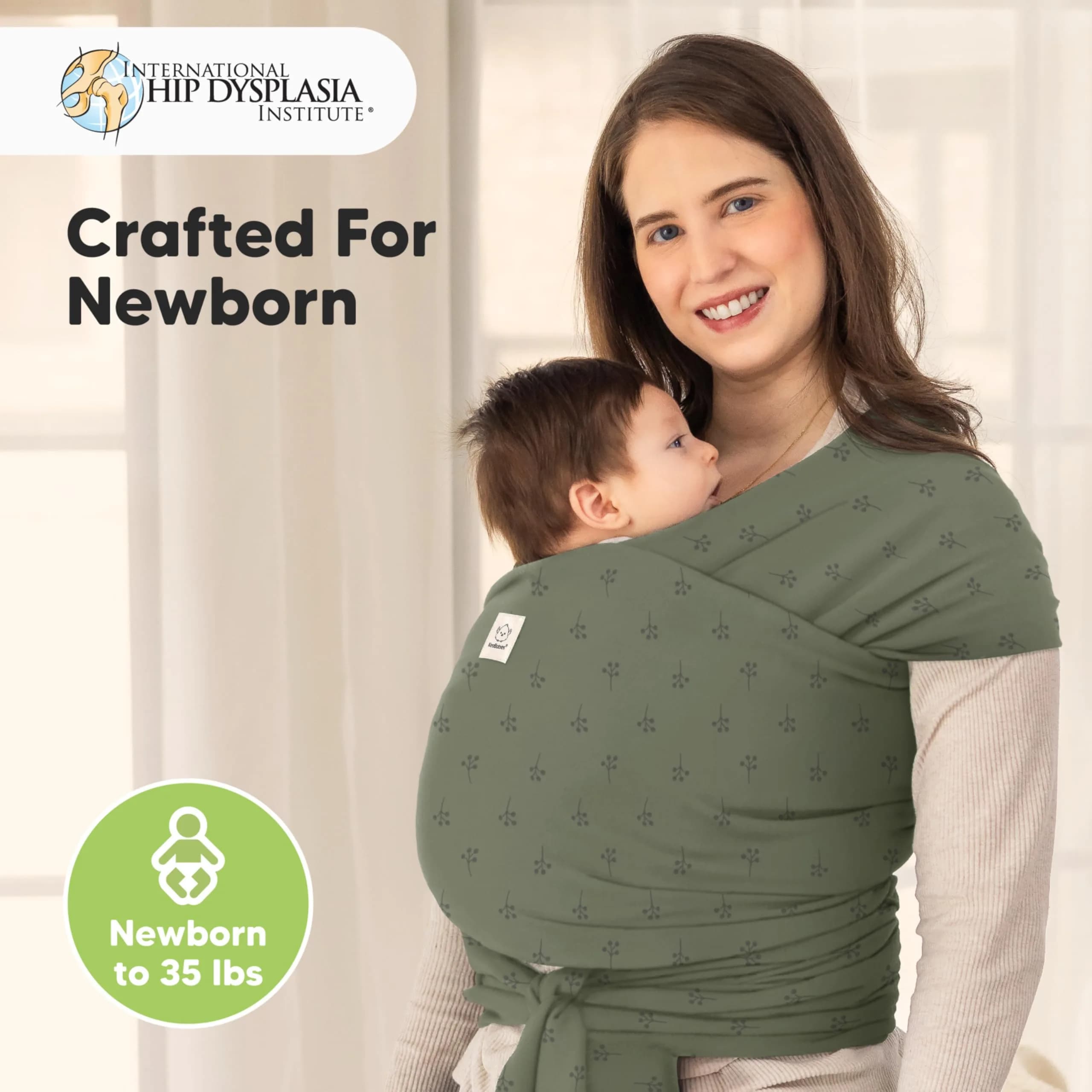 KeaBabies Original Baby Wrap Carrier - Forest Berries | One Size, Breathable Fabric - view 2