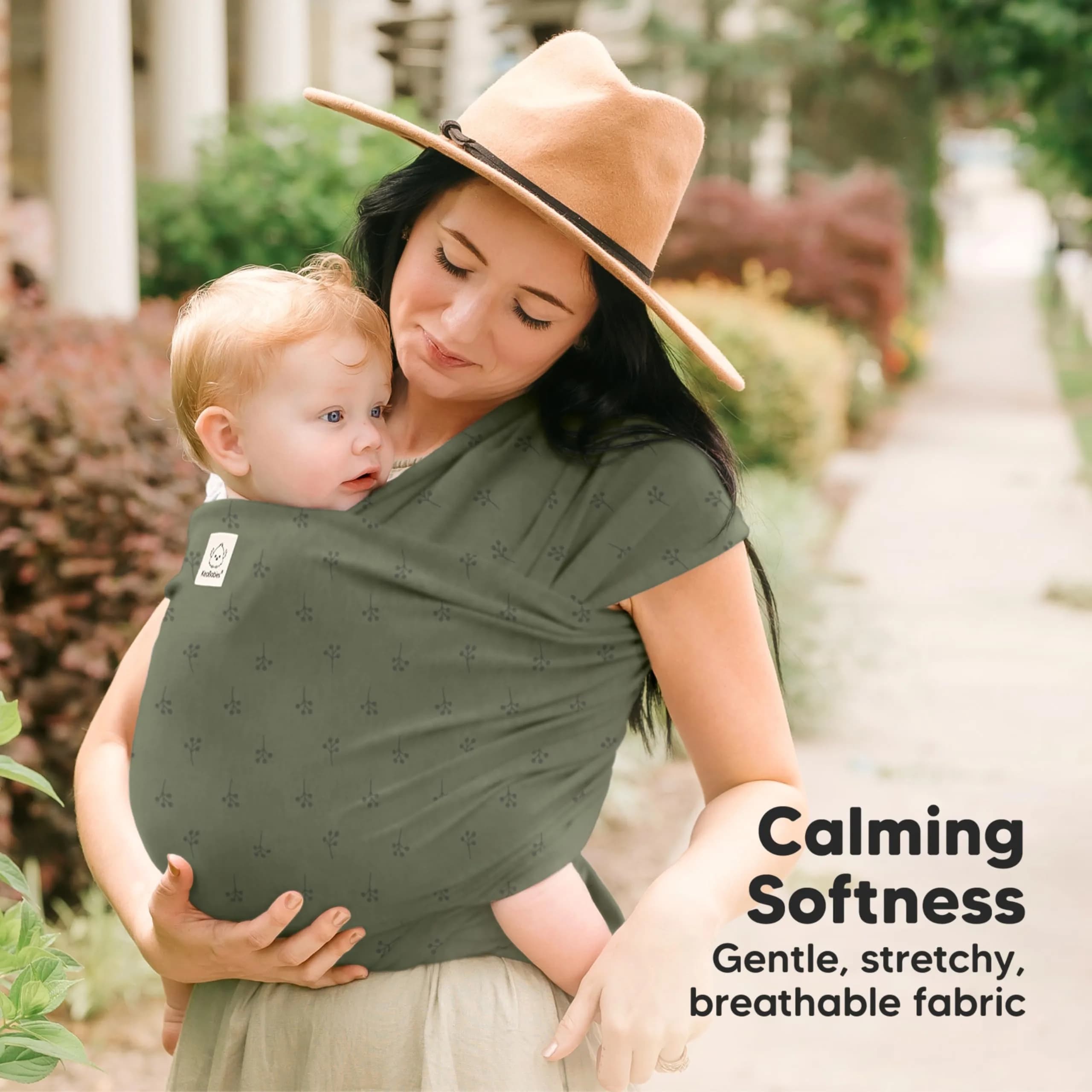 KeaBabies Original Baby Wrap Carrier - Forest Berries | One Size, Breathable Fabric - view 3