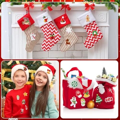 AUGSUN 60pcs Christmas Iron On Patches | Assorted Festive Designs thumbnail 7
