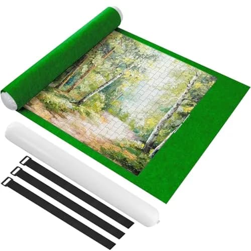 Ainiv Jigsaw Puzzle Mat Roll Up 1500 Pieces | Portable Felt Puzzle Storage for Adults & Kids thumbnail 1