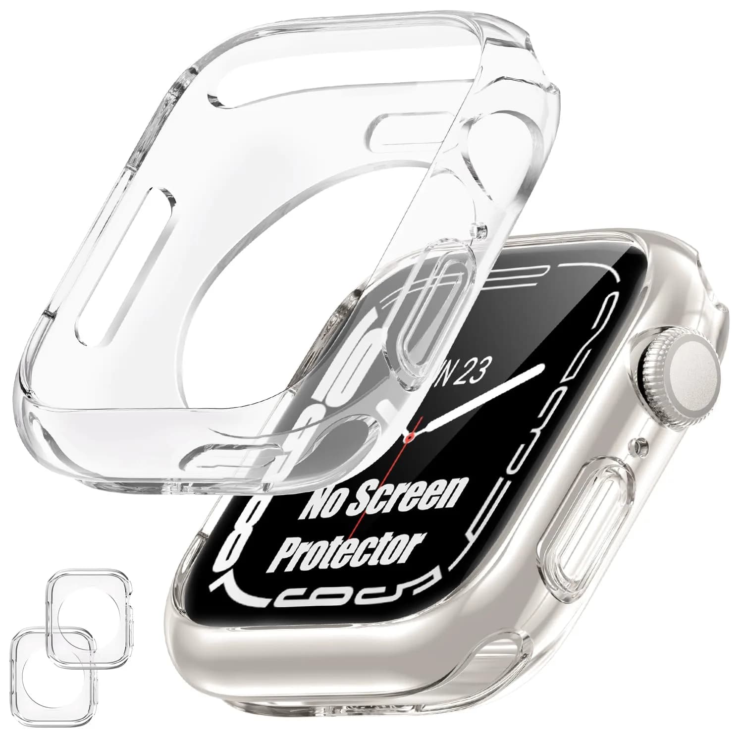 Goton Clear 2 Pack Bumper Case for Apple Watch Series 11/10 42mm | Protects Edges & Sides — Clear+Clear