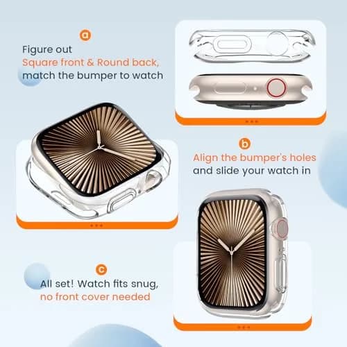 Goton Clear 2 Pack Bumper Case for Apple Watch Series 11/10 42mm | Protects Edges & Sides thumbnail 3