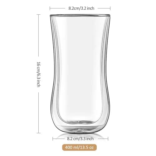 Joeyan Double Walled Beer Drinking Glasses Tumbler 400ml | Borosilicate Material Keeps Drinks Hot or Cold thumbnail 9