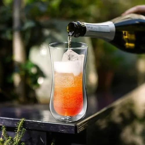 Joeyan Double Walled Beer Drinking Glasses Tumbler 400ml | Borosilicate Material Keeps Drinks Hot or Cold thumbnail 3