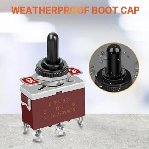 COROTC 12V Toggle Switch 5Pack | Waterproof Marine DPDT Heavy-Duty Reliability thumbnail 5