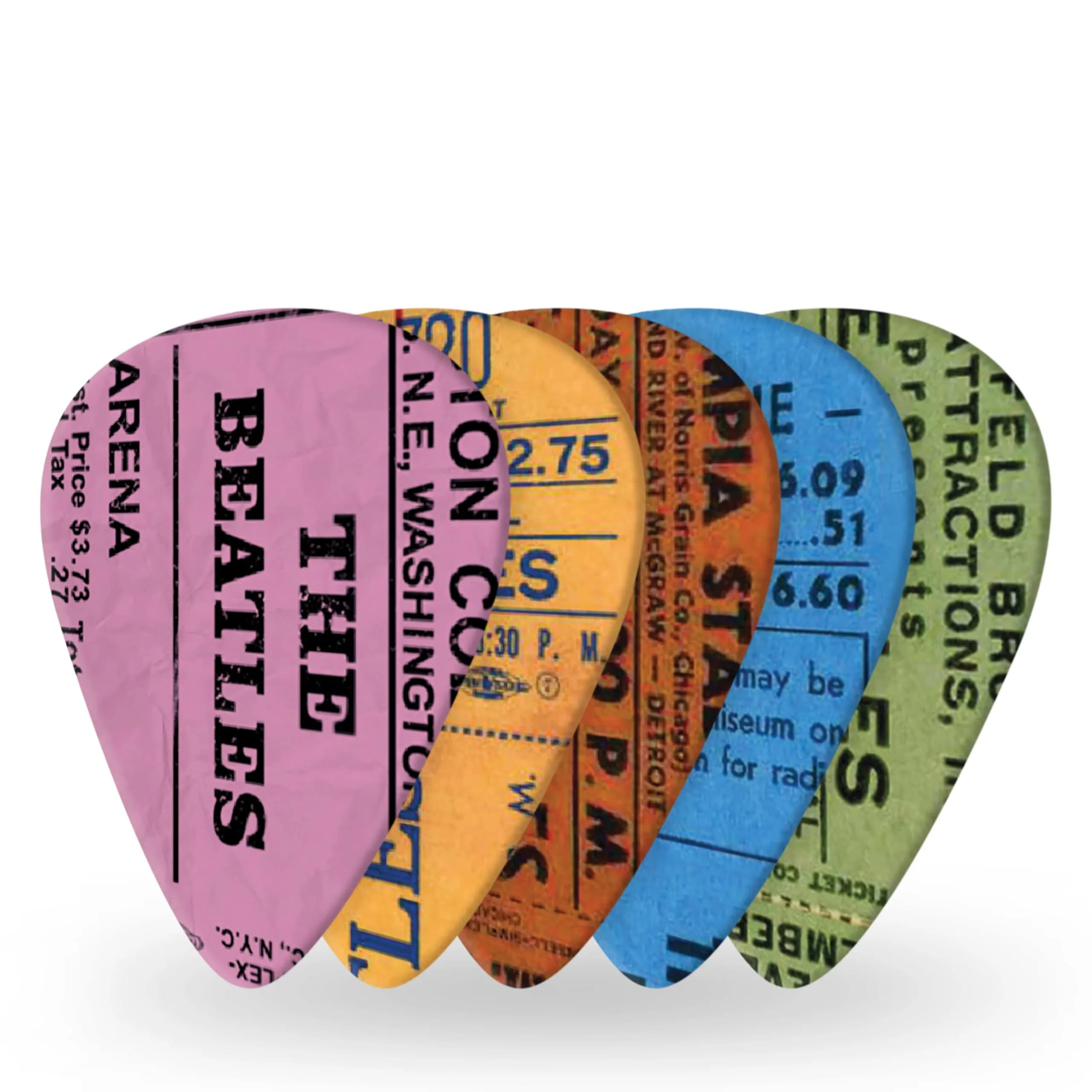 D'Addario Beatles 1964 Tour Ticket Stubs Medium Guitar Picks (10-Pack) - main product image