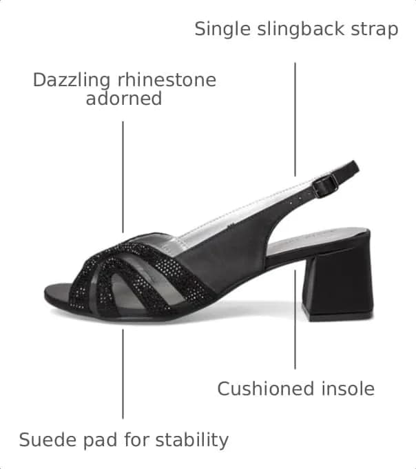 David Tate Desire Black Women's Sandal 7.5 X-Wide | Elegant Satin Evening Heel thumbnail 4