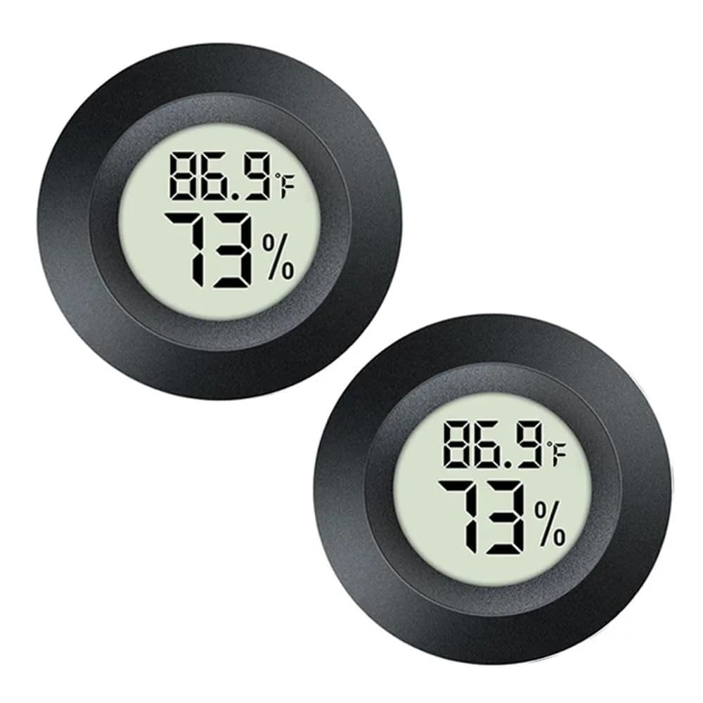 JEDEW Mini Digital Hygrometer Thermometer with Fahrenheit/Celsius Conversion, Indoor Humidity and Temperature Monitor (Compact Round Design) - main product image