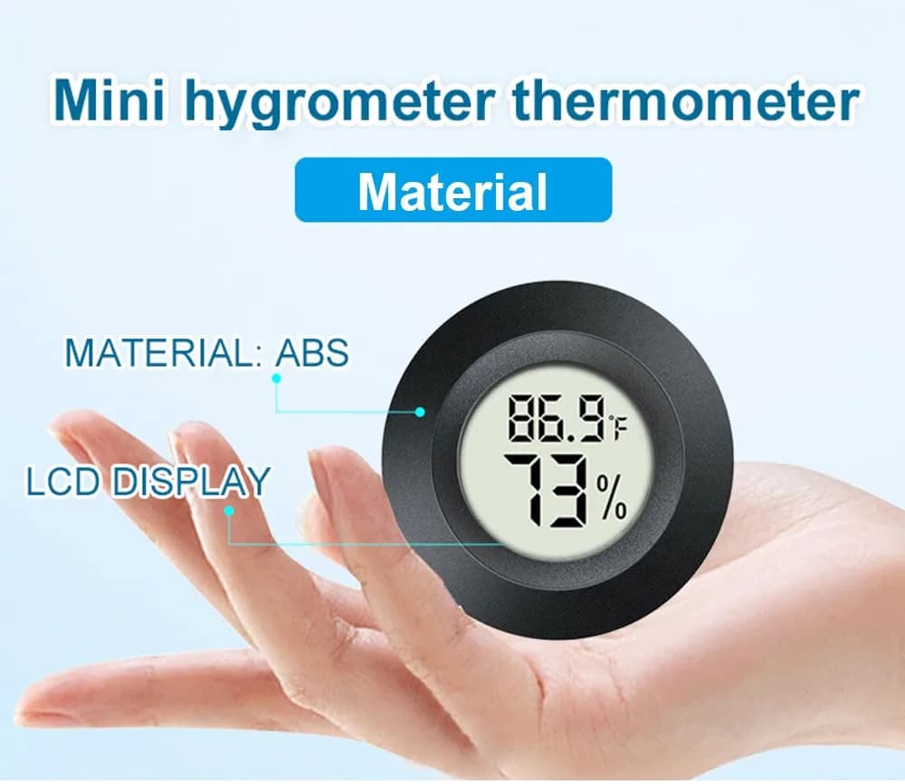 JEDEW Mini Digital Hygrometer Thermometer with Fahrenheit/Celsius Conversion, Indoor Humidity and Temperature Monitor (Compact Round Design) - view 5