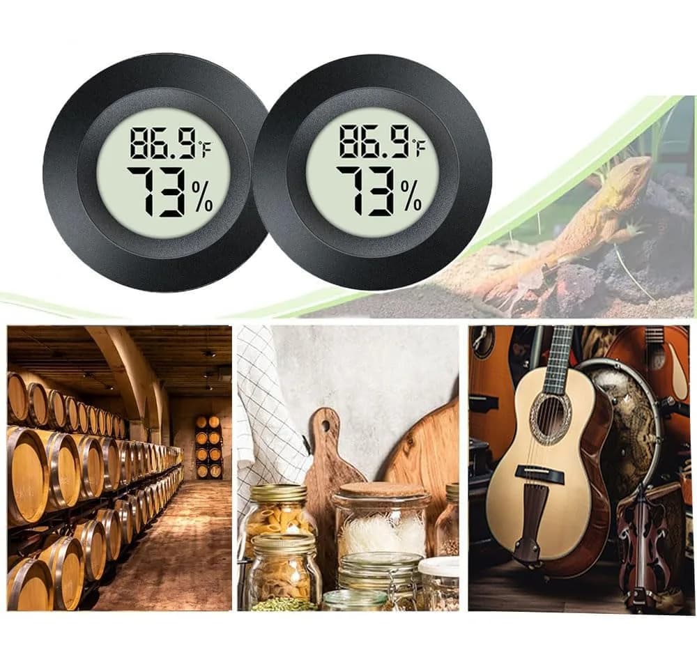 JEDEW Mini Digital Hygrometer Thermometer with Fahrenheit/Celsius Conversion, Indoor Humidity and Temperature Monitor (Compact Round Design) - view 6