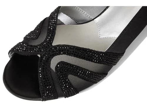 David Tate Desire Black Women's Sandal 7.5 Medium | Satin Heel with Rhinestones thumbnail 8