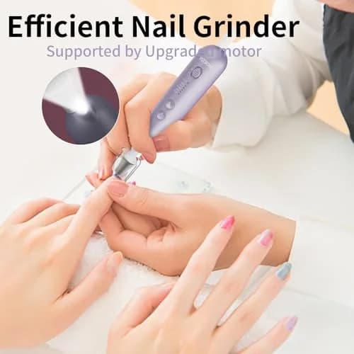 Hoxida Professional Cordless Electric Nail Drill Set with 9 Bits & 100 Bands, Rechargeable 20,000 RPM, Purple | Salon-Quality Manicure & Pedicure Tool thumbnail 6