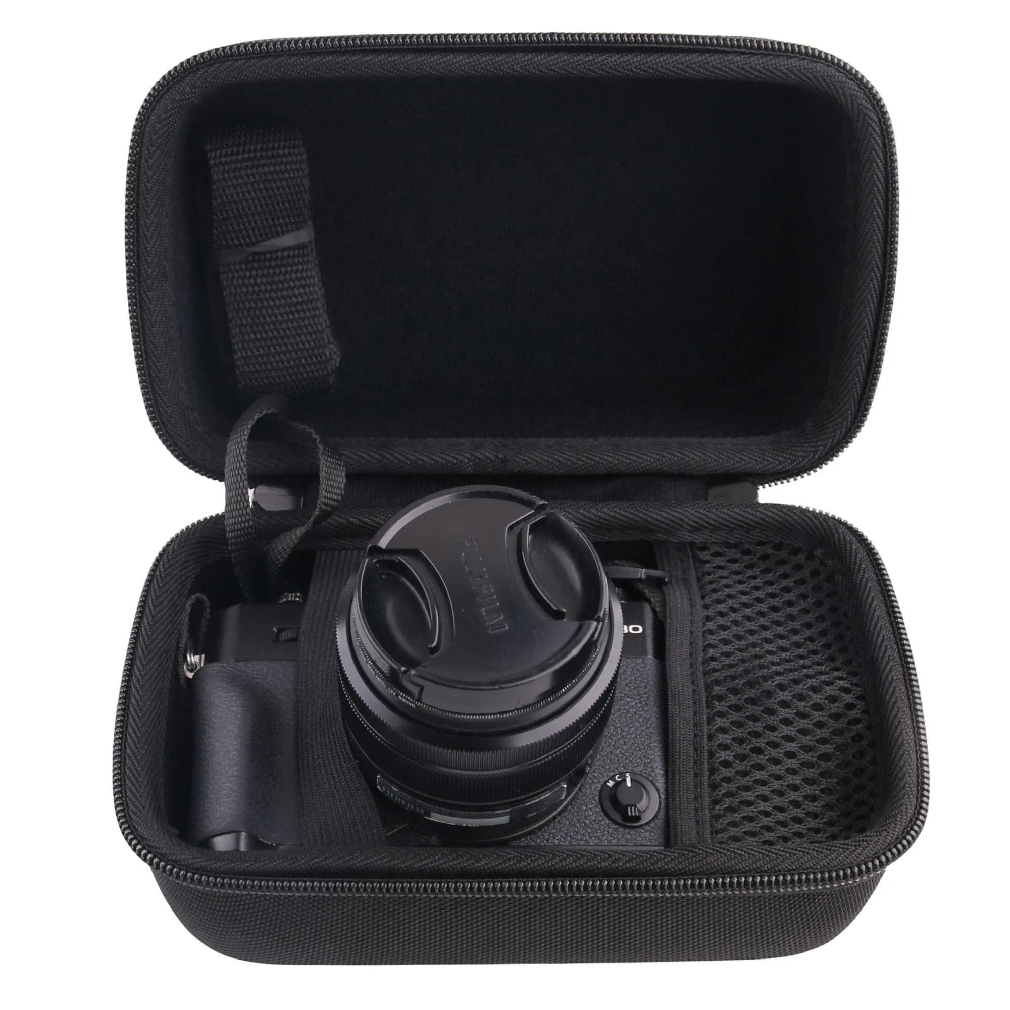 WAIYUCN Hard Carrying Case for Fujifilm X-T50,X-T5,X-T30 II, X-T30, X-T10, X-T20 | Impact-Resistant, Compact, Grey — black