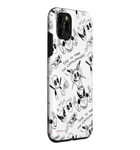 Marvel Deadpool & Wolverine Toony Doodles Pattern Case for iPhone 11 Pro Max | Cartoon Superhero Design thumbnail 3