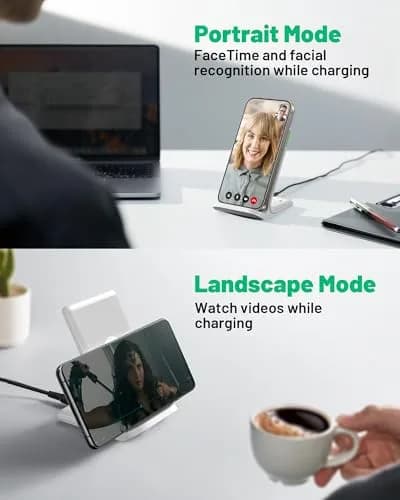 INIU Wireless Charger 15W Fast Wireless Charging Phone Station with LED | Support for iPhone, Samsung, LG thumbnail 6