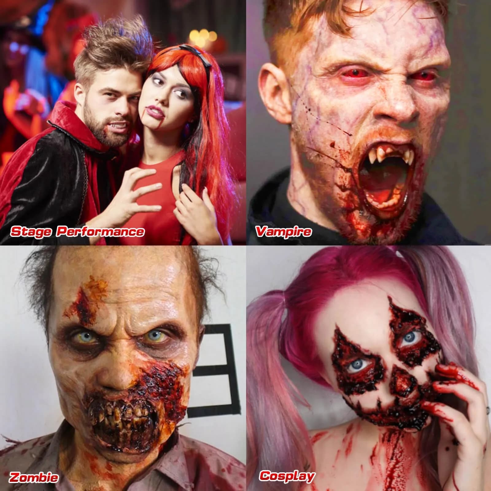 MEICOLY Fake Blood Spray & Dripping Blood Kit 2.1oz (62ml) Each | Realistic SFX Makeup for Halloween Cosplay - view 6