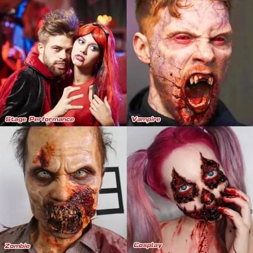 MEICOLY Fake Blood Spray & Dripping Blood Kit 2.1oz (62ml) Each | Realistic SFX Makeup for Halloween Cosplay thumbnail 6