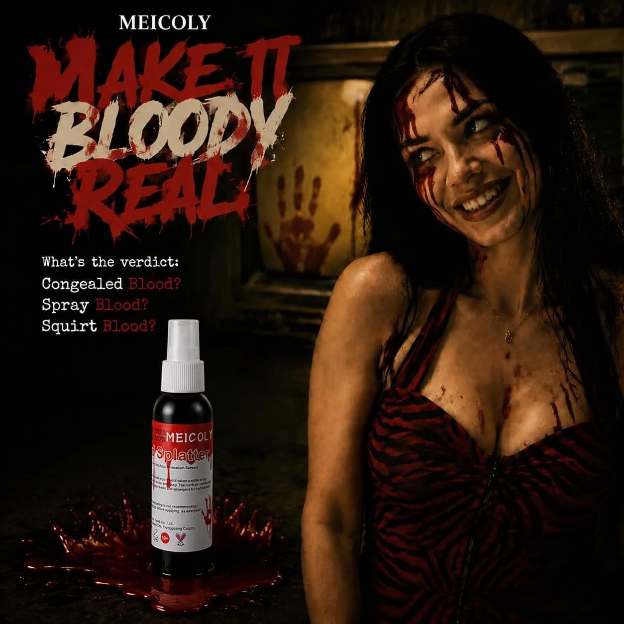 MEICOLY Fake Blood Kit with Sponge - Realistic SFX Makeup for Halloween Cosplay - view 2