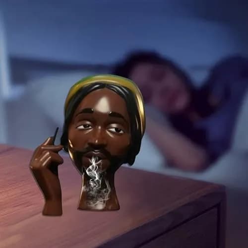 KLUSIET Head Incense Holder Black Women 25cm (10 inches) | Unique Resin Sculpture for Home Decor thumbnail 2