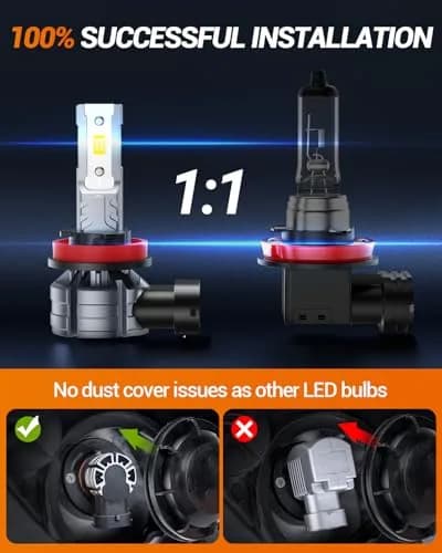 SEALIGHT S2S H11 LED Fog Light Bulbs 12000lm (6500K White) Pack of 2 | Plug-and-Play 50000+ Hour Lifespan thumbnail 2