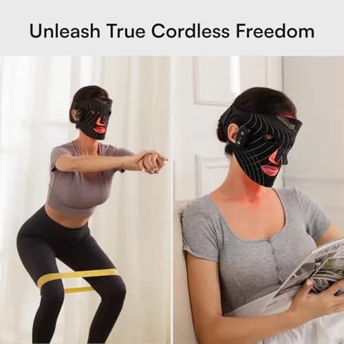 INIA Glow Wireless Red Light Therapy Mask for Face, 850nm NIR, 272 LEDs | Rechargeable, Portable & Home-Travel thumbnail 5