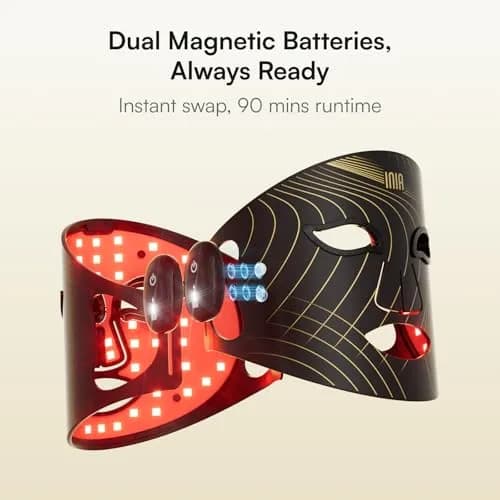 INIA Glow Wireless Red Light Therapy Mask for Face, 850nm NIR, 272 LEDs | Rechargeable, Portable & Home-Travel thumbnail 6
