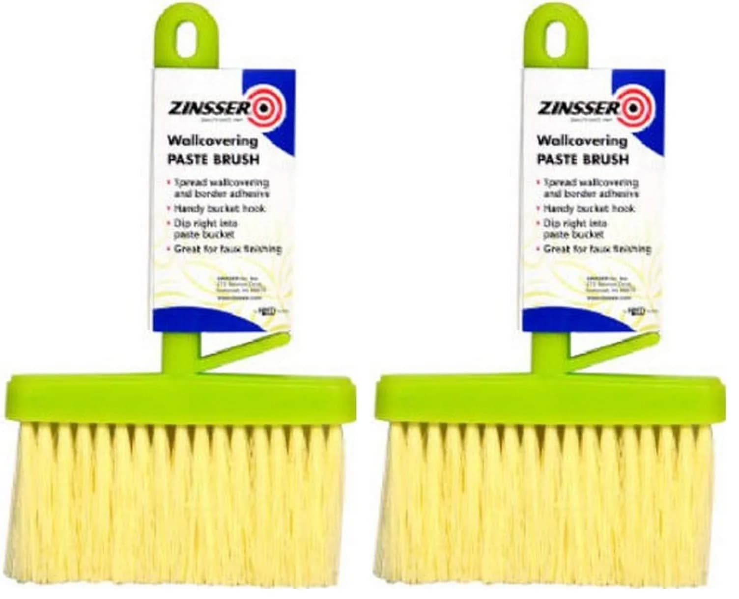 Zinsser Paste Brush Pack of 2 | 6" Wallcovering & Border Adhesive Brush for Faux Finishing — צבעוני