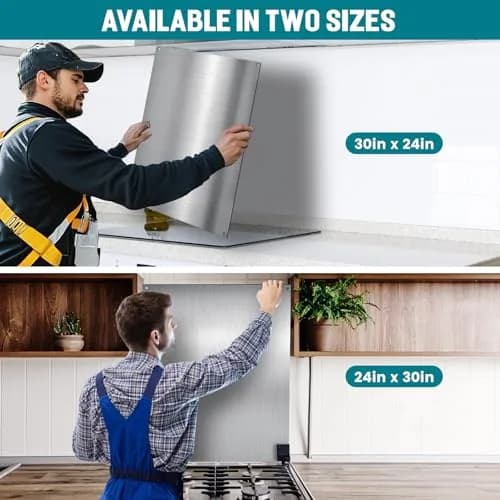 VENFAN 29.5 x 24 inch Stainless Steel Backsplash for Stove | 430 Stainless Steel, Kitchen Safe, Easy Clean thumbnail 7