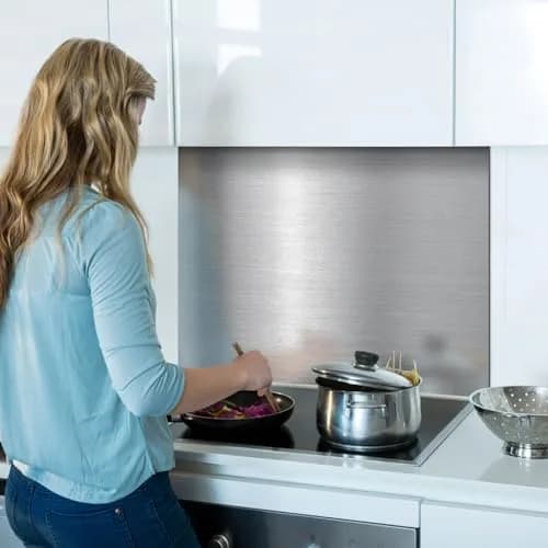 VENFAN 29.5 x 24 inch Stainless Steel Backsplash for Stove | 430 Stainless Steel, Kitchen Safe, Easy Clean thumbnail 8