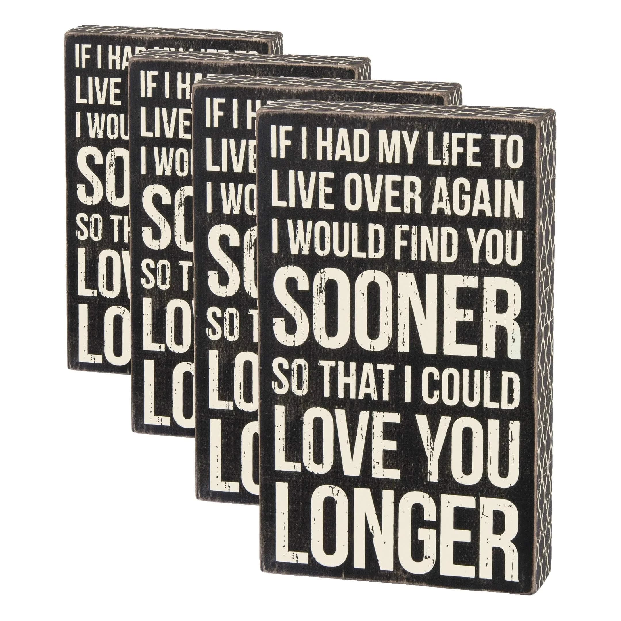 Primitives by Kathy Classic Box Sign I Could Love You Longer | Rustic Home Decor (6" x 10") — I Could Love You Longer