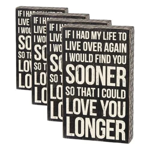 Primitives by Kathy Classic Box Sign I Could Love You Longer | Rustic Home Decor (6" x 10") thumbnail 1