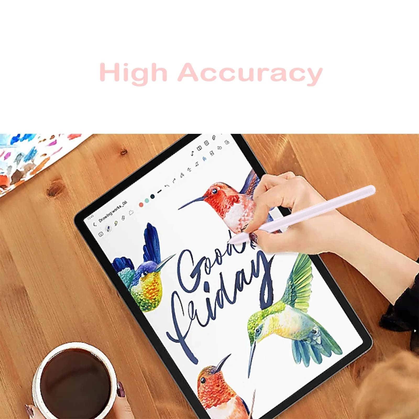 Dogxiong Grey Stylus Pen for Samsung Galaxy Tab S9 FE | 4096 Pressure Sensitivity + 5 Tips - view 4