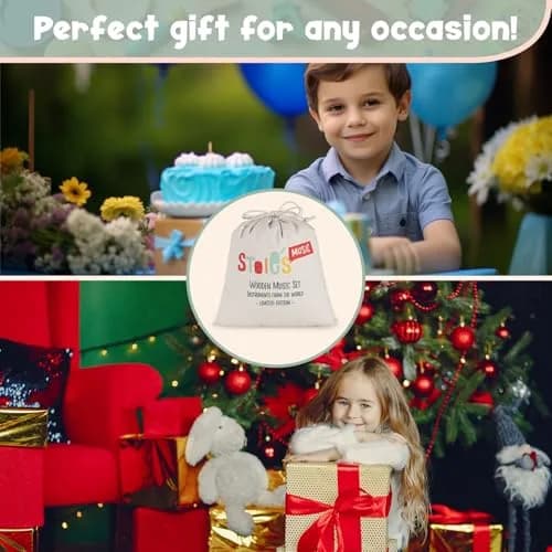 Stoie's Wooden Toddler Musical Instruments with Xylophone, Maracas, Triangle, Tamburine | Eco Friendly Montessori Toy for Kids 3-5 thumbnail 8