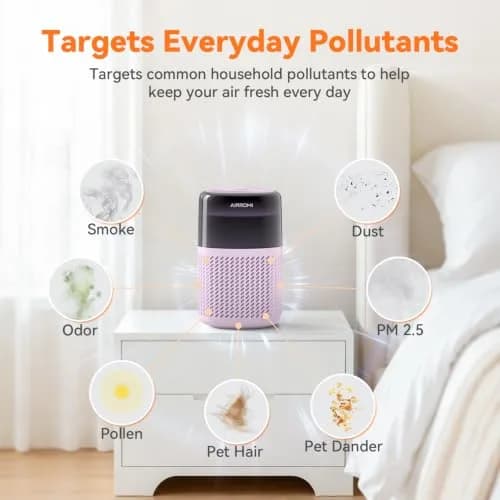 AIRROMI A2005 Purple HEPA Air Purifier for Bedroom & Home | 549 sq ft Coverage, 22 dB Sleep Mode thumbnail 4
