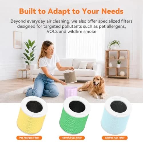 AIRROMI A2005 Purple HEPA Air Purifier for Bedroom & Home | 549 sq ft Coverage, 22 dB Sleep Mode thumbnail 9