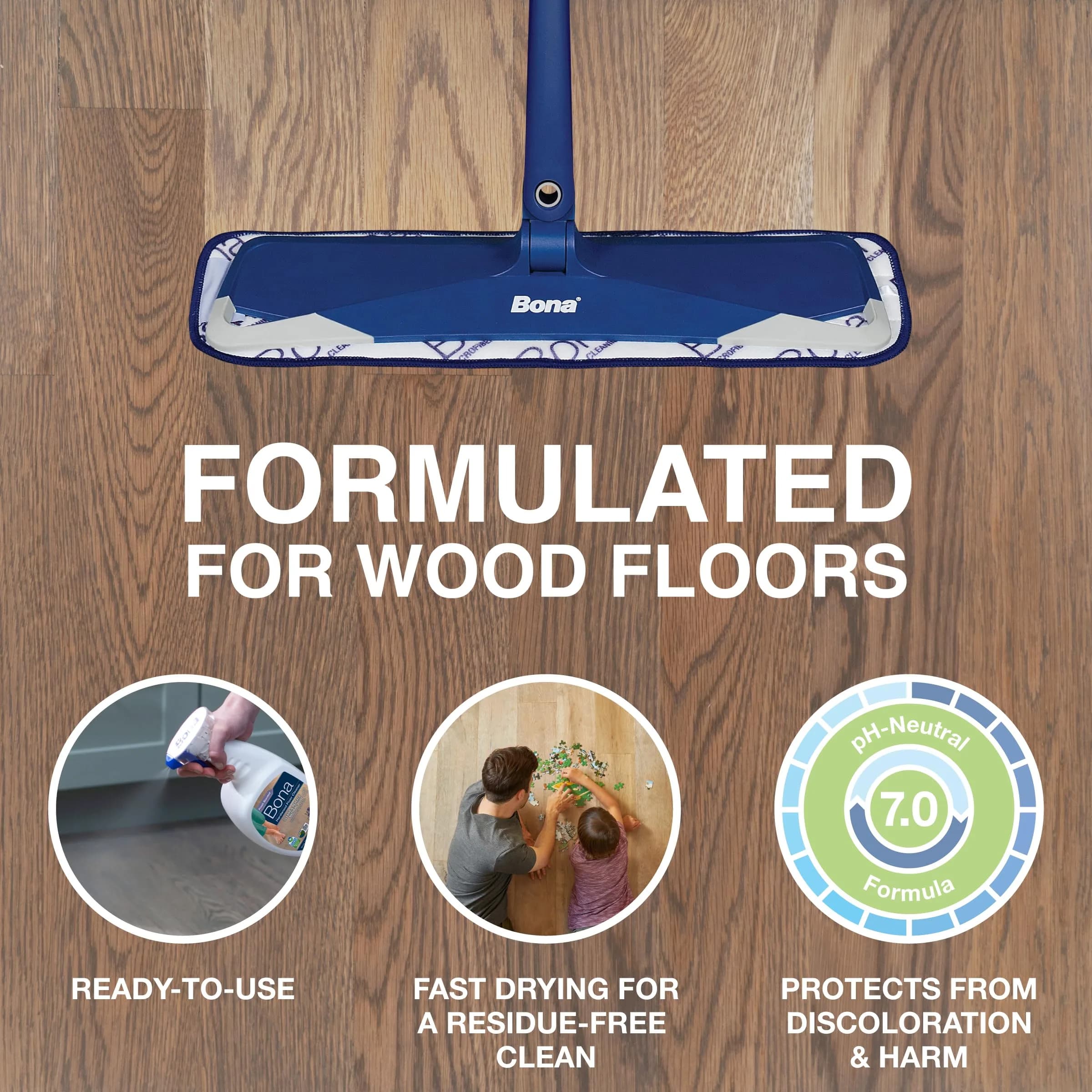 Bona Hardwood Floor Cleaner Spray Lavender Thyme Scent 945ml (32 fl oz) | Residue-Free Cleaning for Wood Floors - view 2