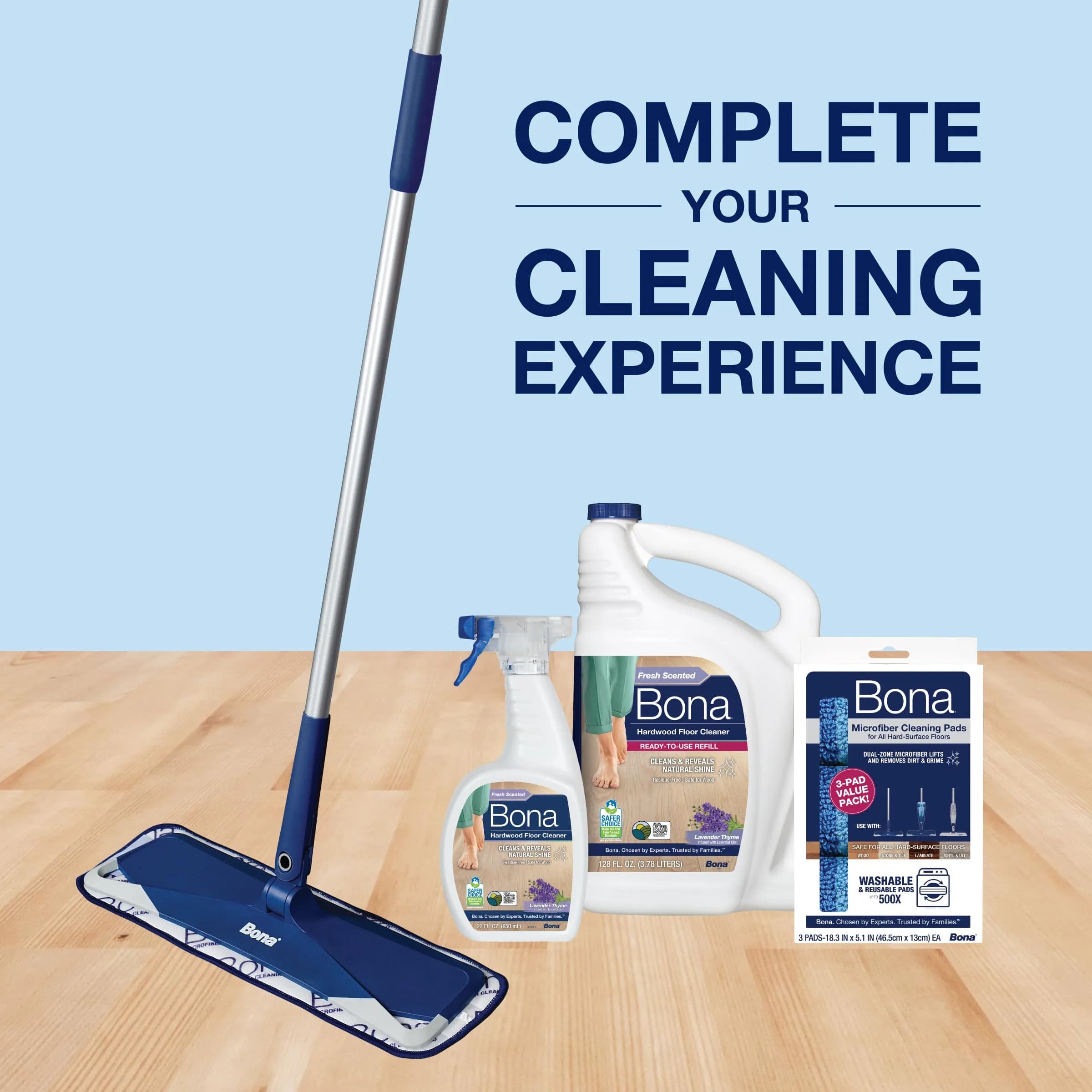 Bona Hardwood Floor Cleaner Spray Lavender Thyme Scent 945ml (32 fl oz) | Residue-Free Cleaning for Wood Floors - view 7