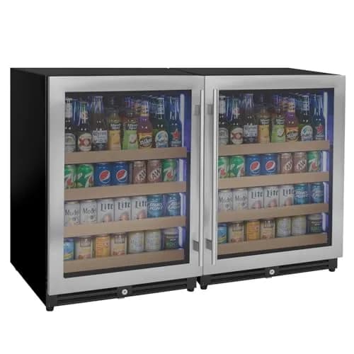 Allavino Reserva Series Stainless Steel Side-by-Side Beverage Center 2X-VSBC24L-SS | Precise Temperature Control & Elegant Design thumbnail 1