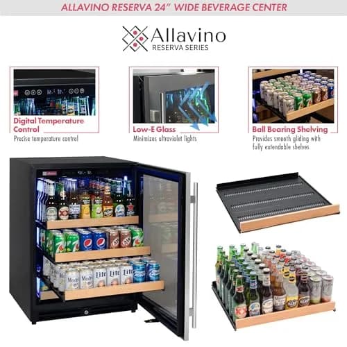 Allavino Reserva Series Stainless Steel Side-by-Side Beverage Center 2X-VSBC24L-SS | Precise Temperature Control & Elegant Design thumbnail 4