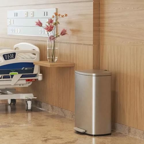 HLS COMMERCIAL 13.2 Gallon / 50L Fire-Resistant Stainless Steel Step Trash Can for Office, Restaurant, Hotel, Store, Business – FM Approved with Odor Filter and Removable Inner Bucket thumbnail 2