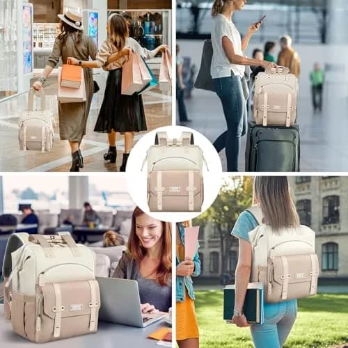 FALANKO Water Resistant Laptop Backpack for Women, 15.6 Inch | Large Capacity & RFID Security thumbnail 6